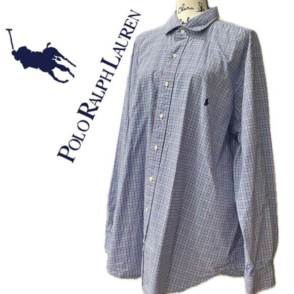 POLO RALPH LAUREN BUTTON DOWN LONG SLEEVE SHIRT XXL 100%COTTON - Picture 1 of 14